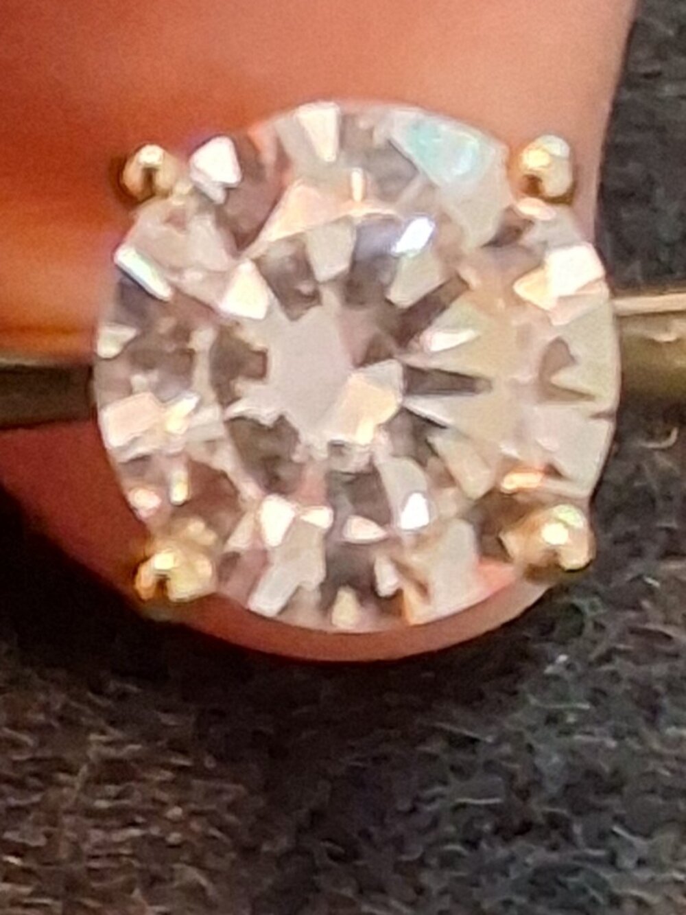 2 CT Round Moissanite Solitaire Ring Yellow Gold Vermeil S925 Size 7 - Picture 3 of 11